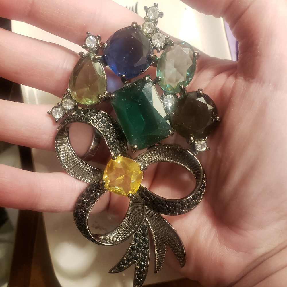 ❤Large colorful Hematite Statement Brooch❤
